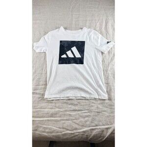 Adidas Kids Boys White Camo Logo Graphic T-Shirt Size S (8) Youth